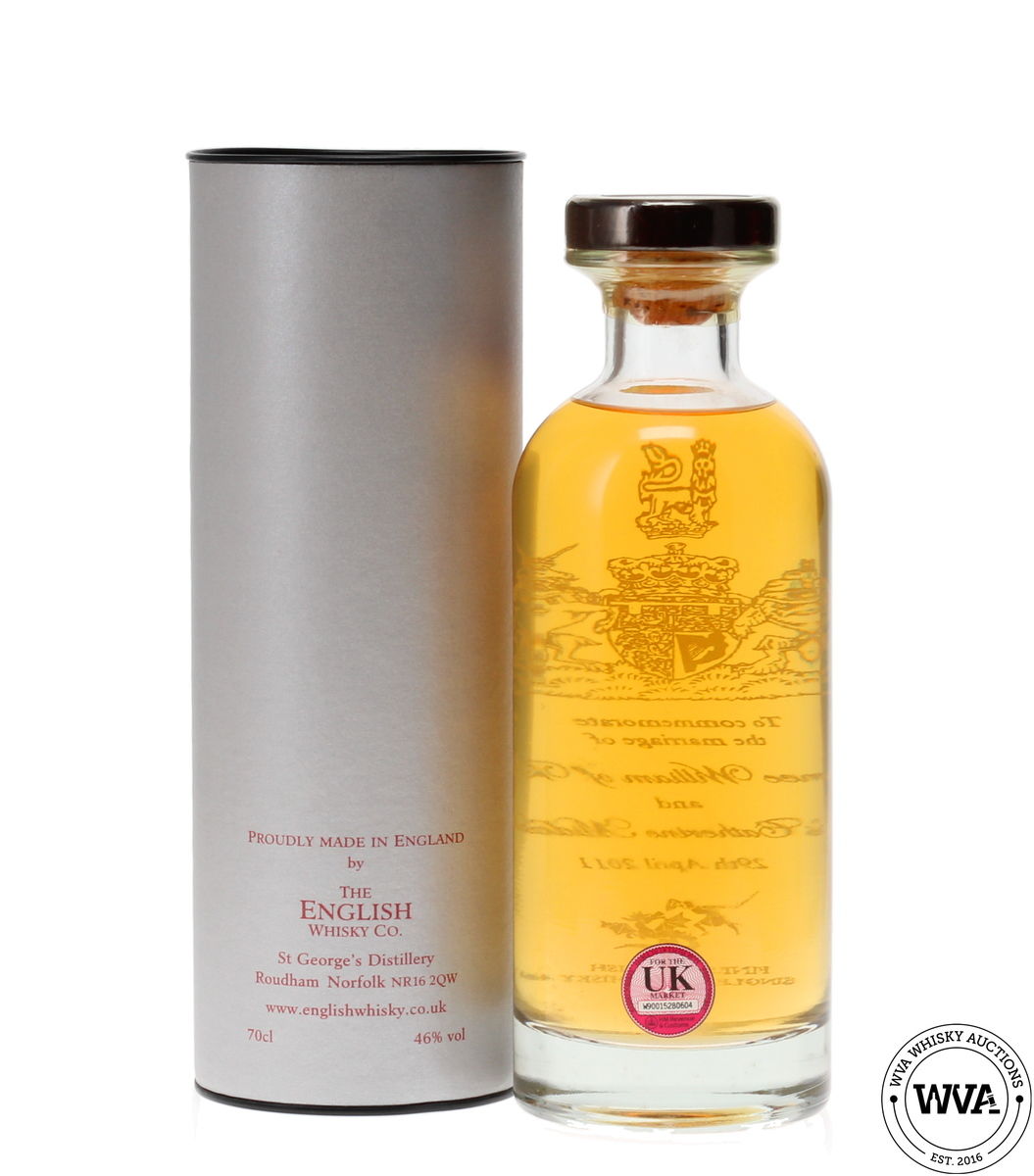 ENGLISH WHISKY CO - PRINCE WILLIAM AND KATE MIDDLETON COMMEMORATIVE BOTTLE