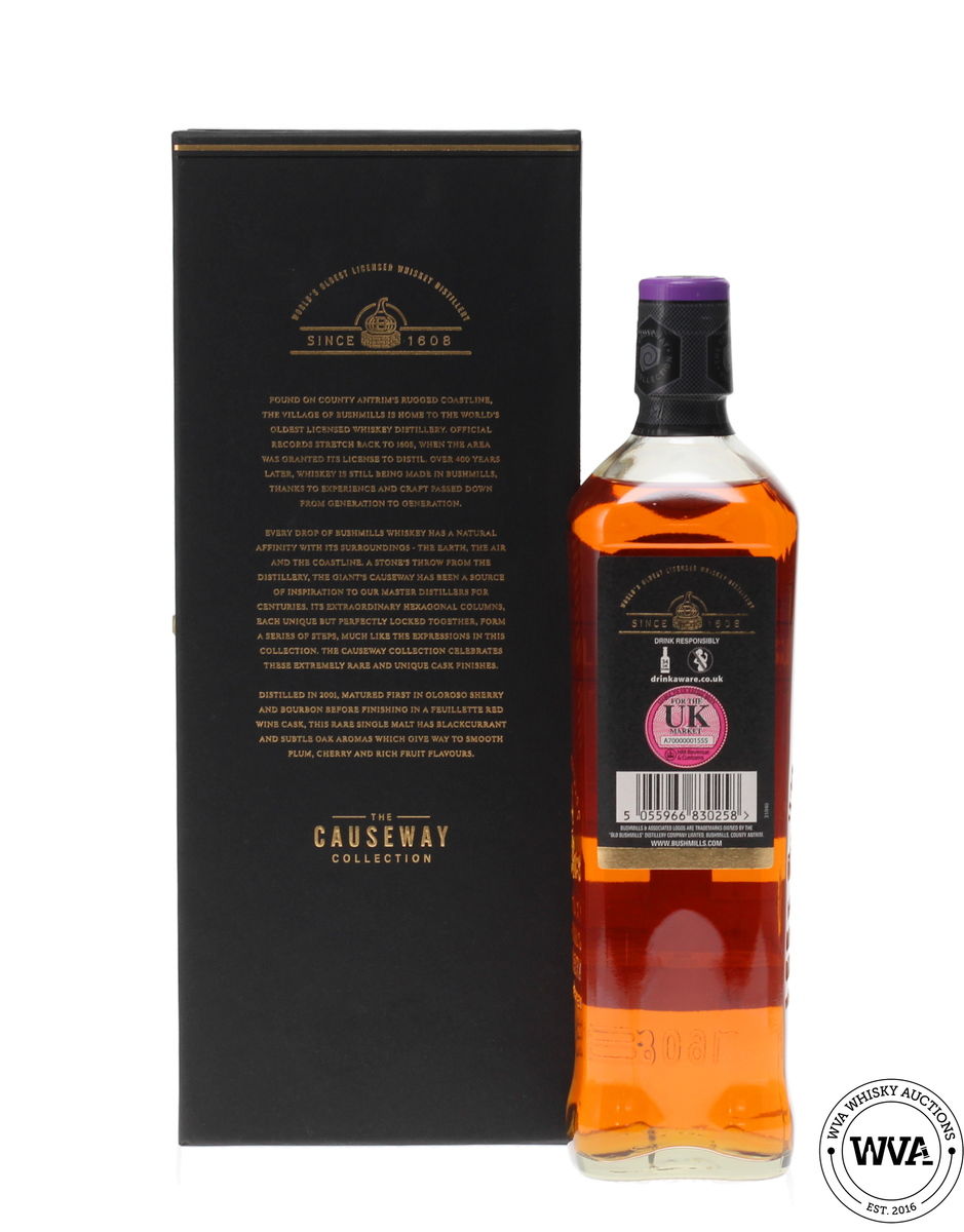 BUSHMILLS 2001 FEUILLETTE CASK - THE CAUSEWAY COLLECTION