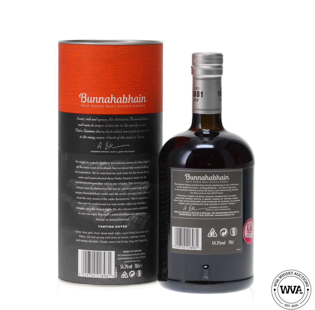 BUNNAHABHAIN 2003 PEDRO XIMENEZ FINISH