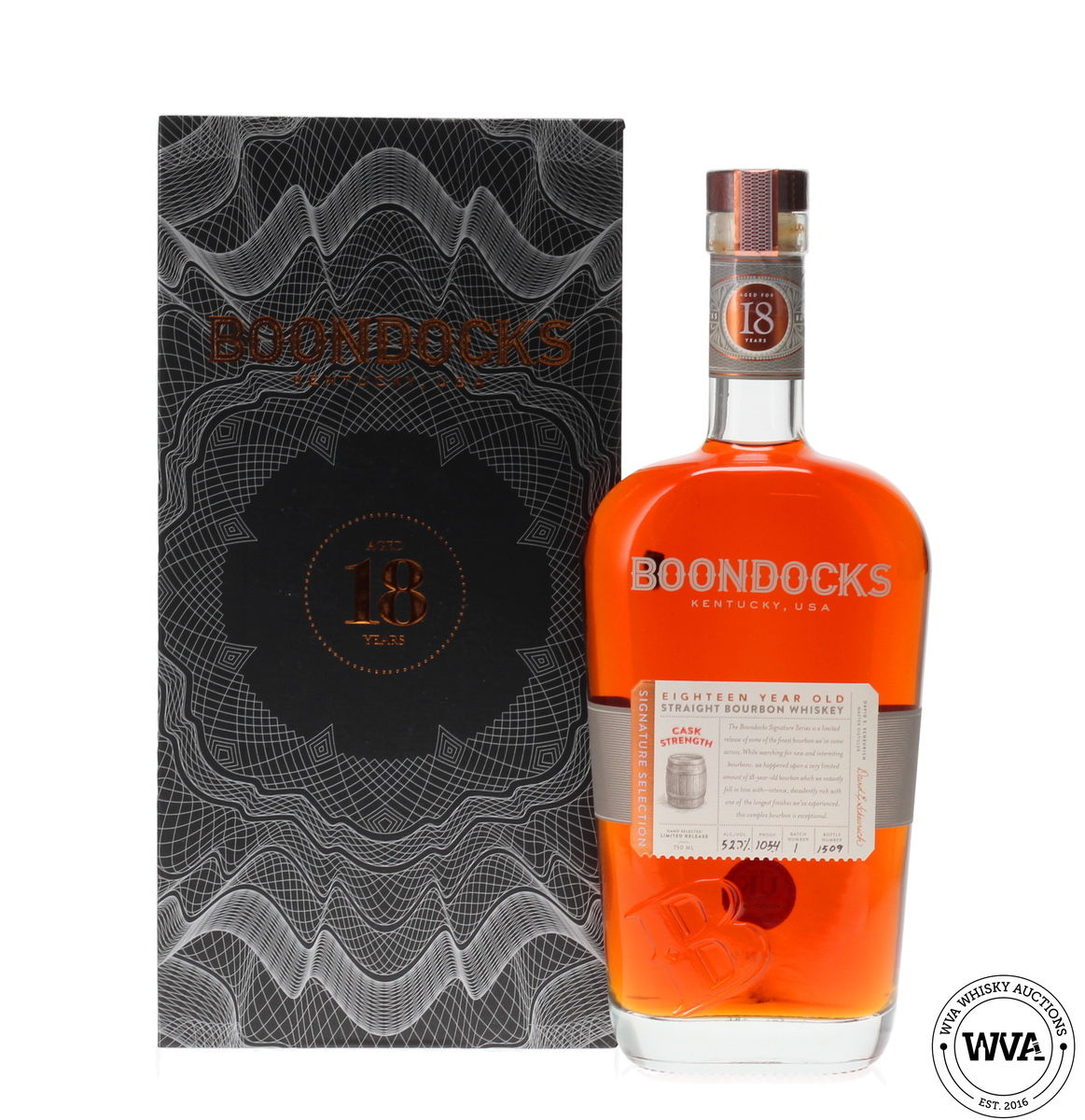 BOONDOCKS 18 YEAR OLD STRAIGHT BOURBON WHISKEY