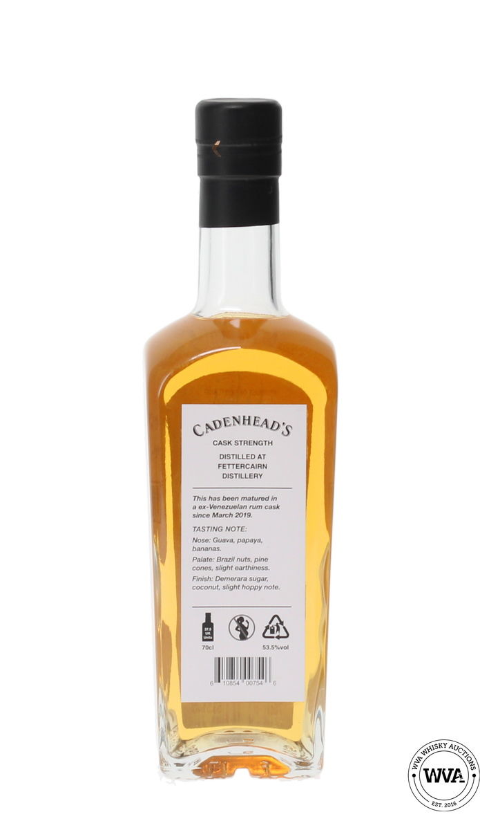 FETTERCAIRN 15 YEAR OLD RUM CASK CADENHEAD'S NATURAL STRENGTH