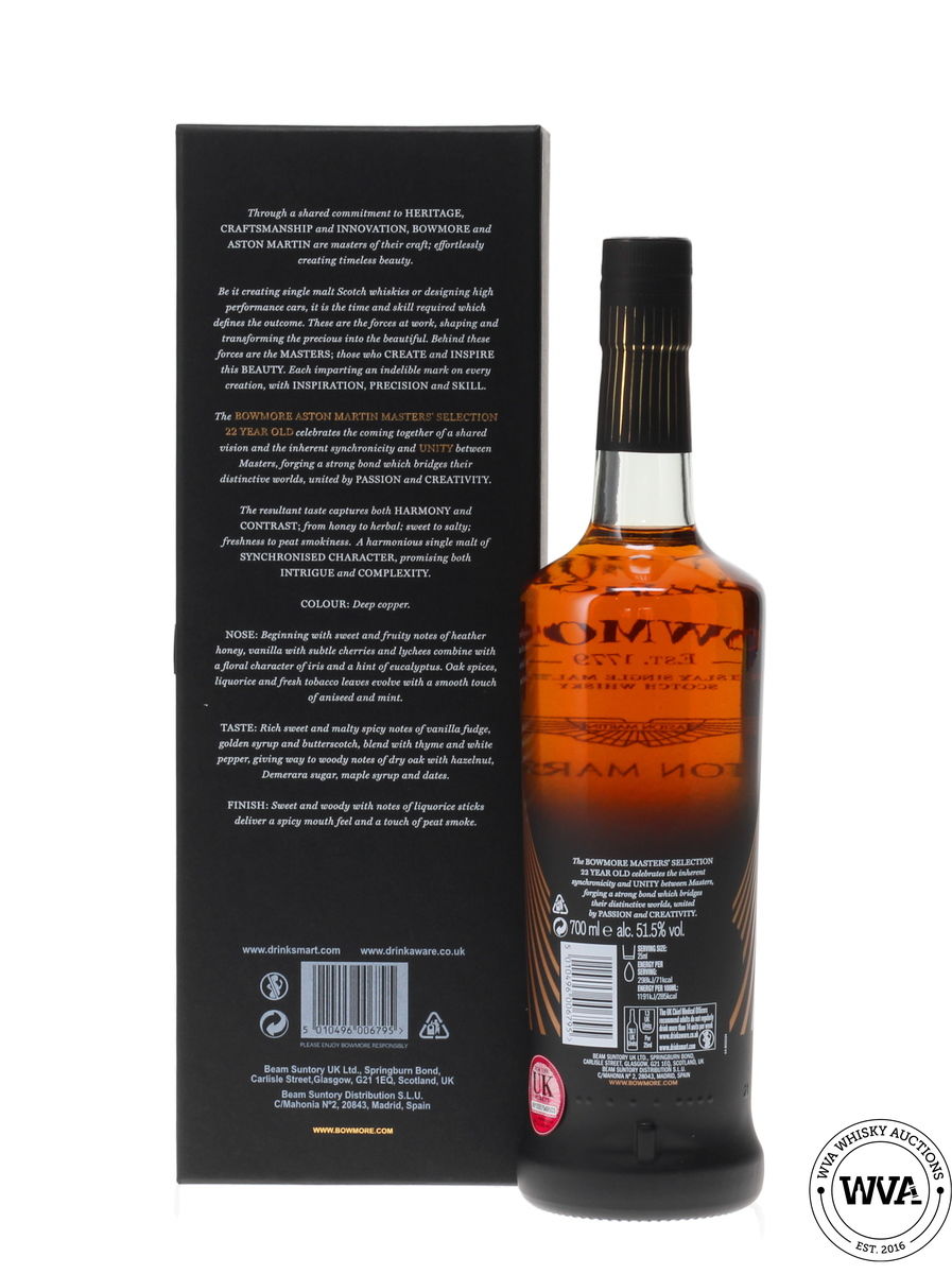 BOWMORE 22 YEAR OLD  - ASTON MARTIN MASTERS SELECTION -  EDITION NO.2