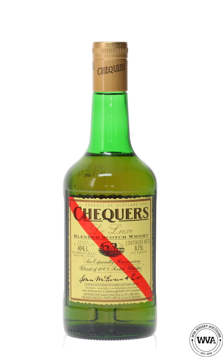 CHEQUERS 1980's DE LUXE BLENDED SCOTCH WHISKY IMPORT