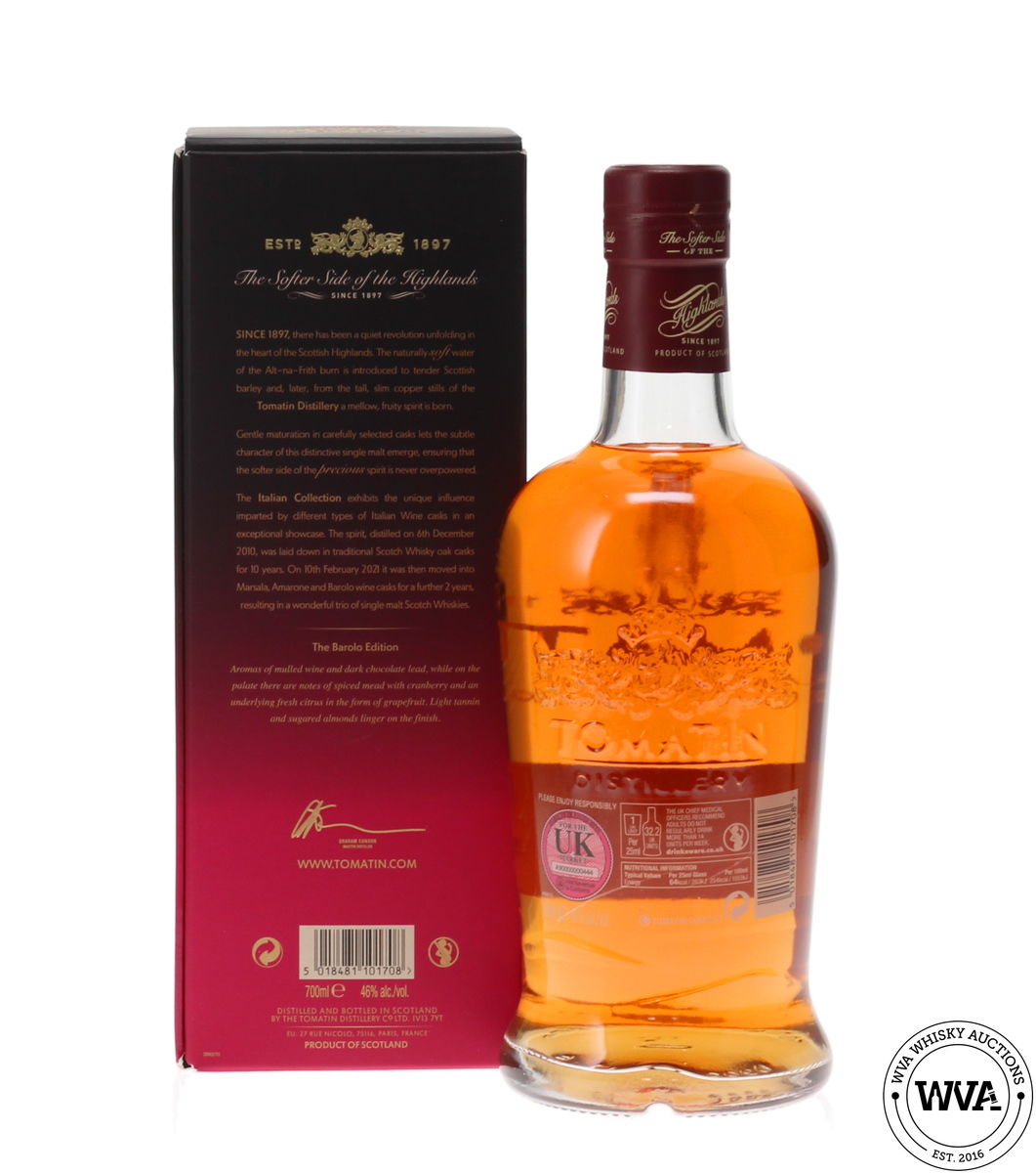 TOMATIN 12 YEAR OLD 2010 BAROLO CASKS - ITALIAN COLLECTION 2023