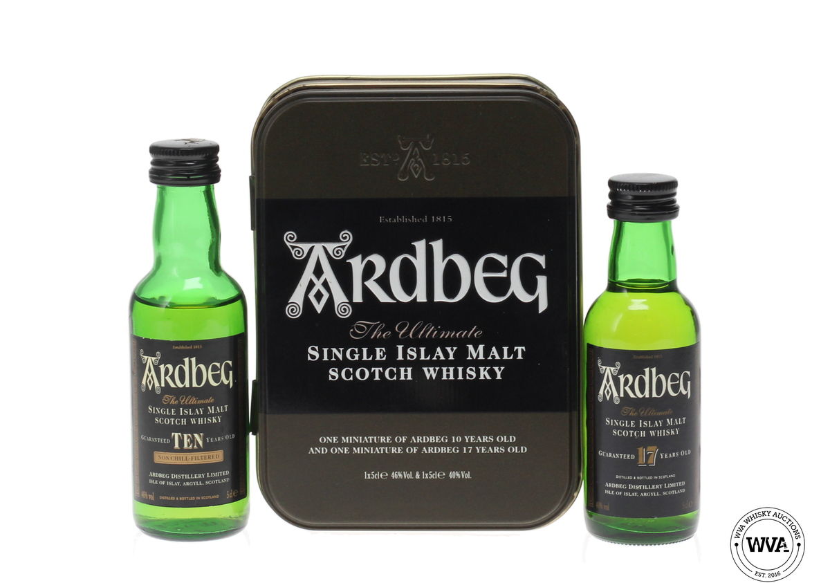 ARDBEG 10 & 17 YEAR OLD MINIATURES TIN