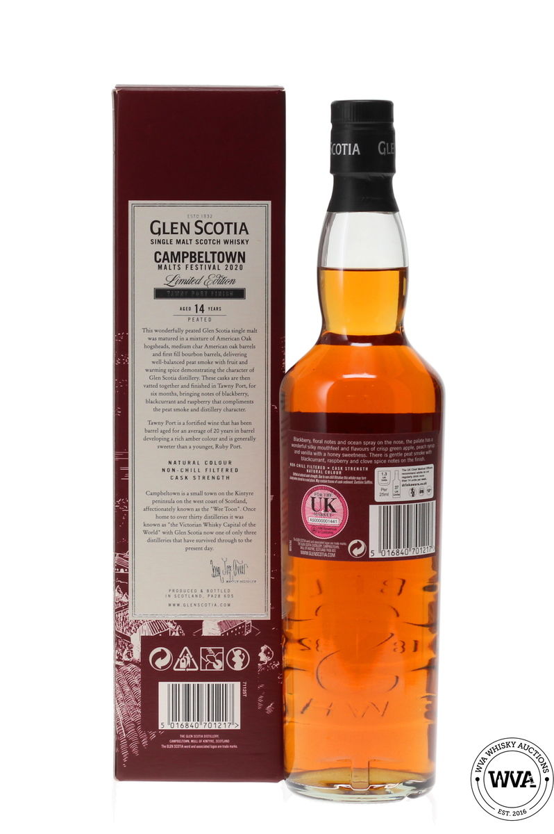 GLEN SCOTIA 14 YEAR OLD - CAMPBELTOWN MALTS FESTIVAL 2020 - TAWNY PORT FINISH