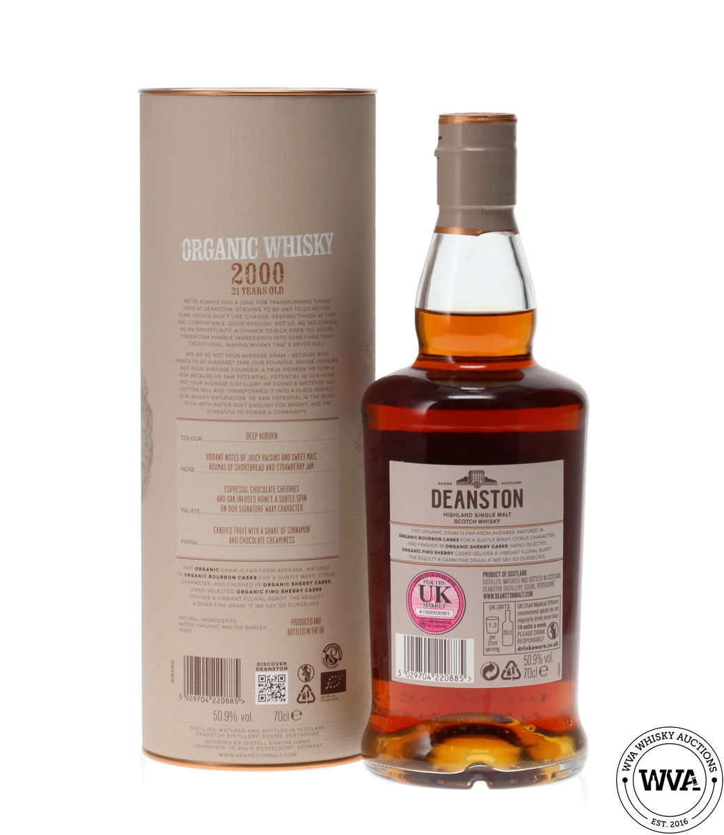 DEANSTON 21 YEAR OLD 2000 ORGANIC WHISKY
