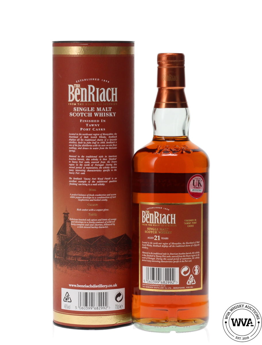 BENRIACH 21 YEAR OLD - TAWNY PORT WOOD FINISH