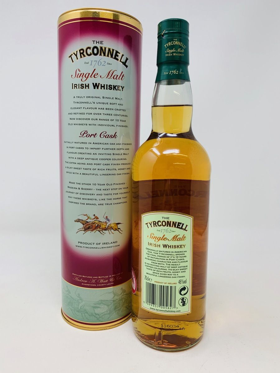 TYRCONNELL 10 YEAR OLD SINGLE MALT IRISH WHISKEY PORT CASKS