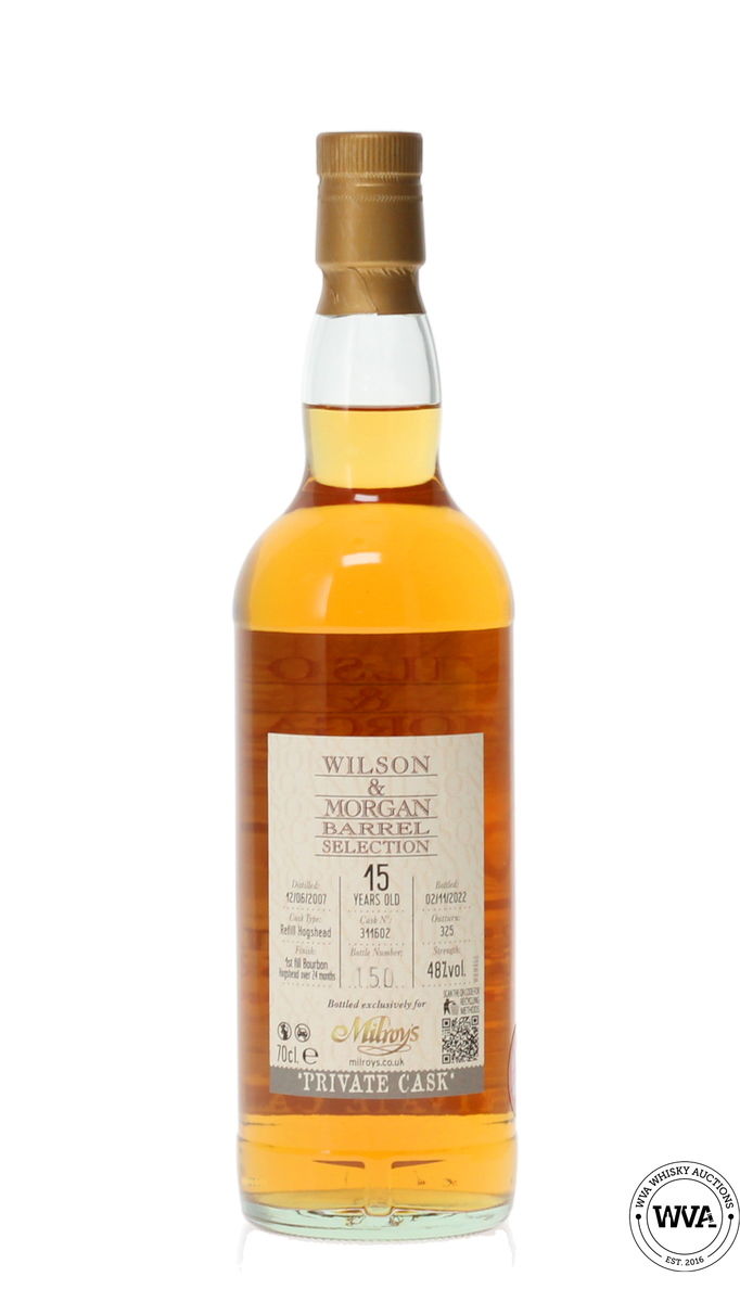 CAOL ILA 15 YEAR OLD 2007 WILSON & MORGAN BARREL SELECTION - MILROY'S EXCLUSIVE