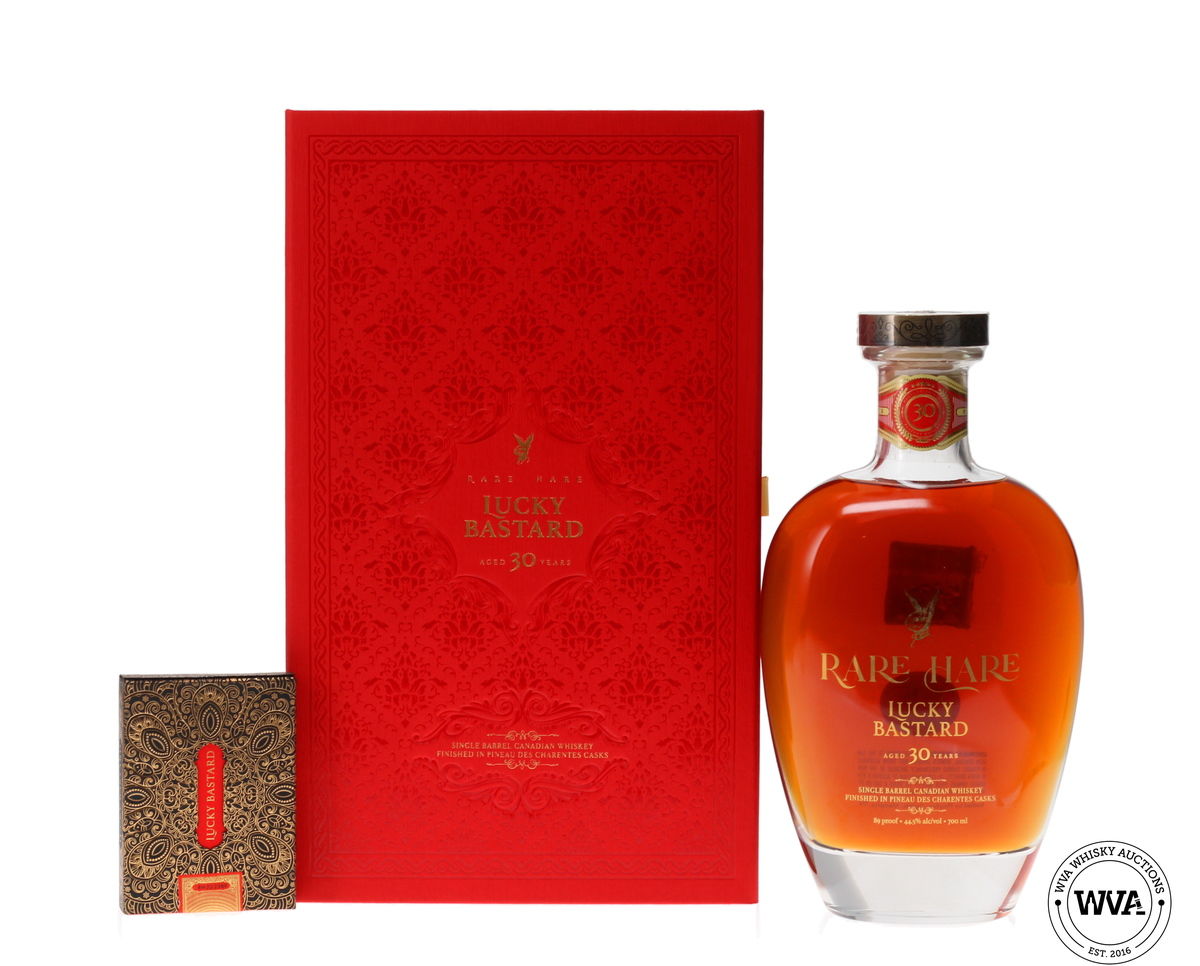 RARE HARE 30 YEAR OLD LUCKY BASTARD WHISKEY