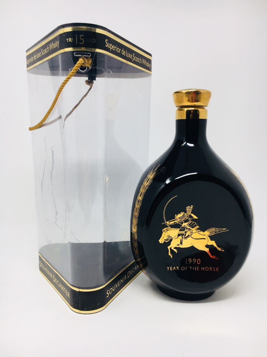 LOT 2395 - DIMPLE 15 YEAR OLD 1990 YEAR OF THE HORSE SOUVENIR DECANTER (NO RESERVE)