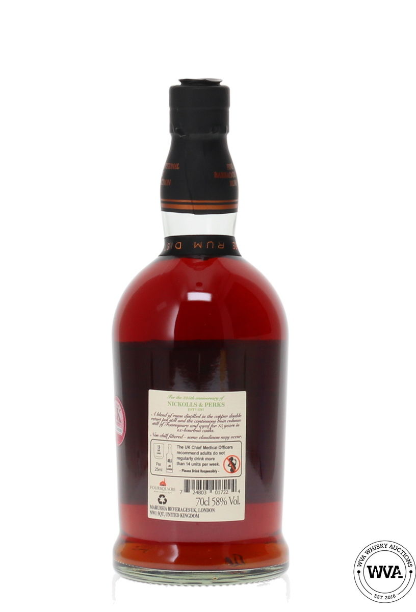 FOURSQUARE 15 YEAR OLD - NICKOLLS & PERKS 225th ANNIVERSARY PRIVATE CASK SELECTION