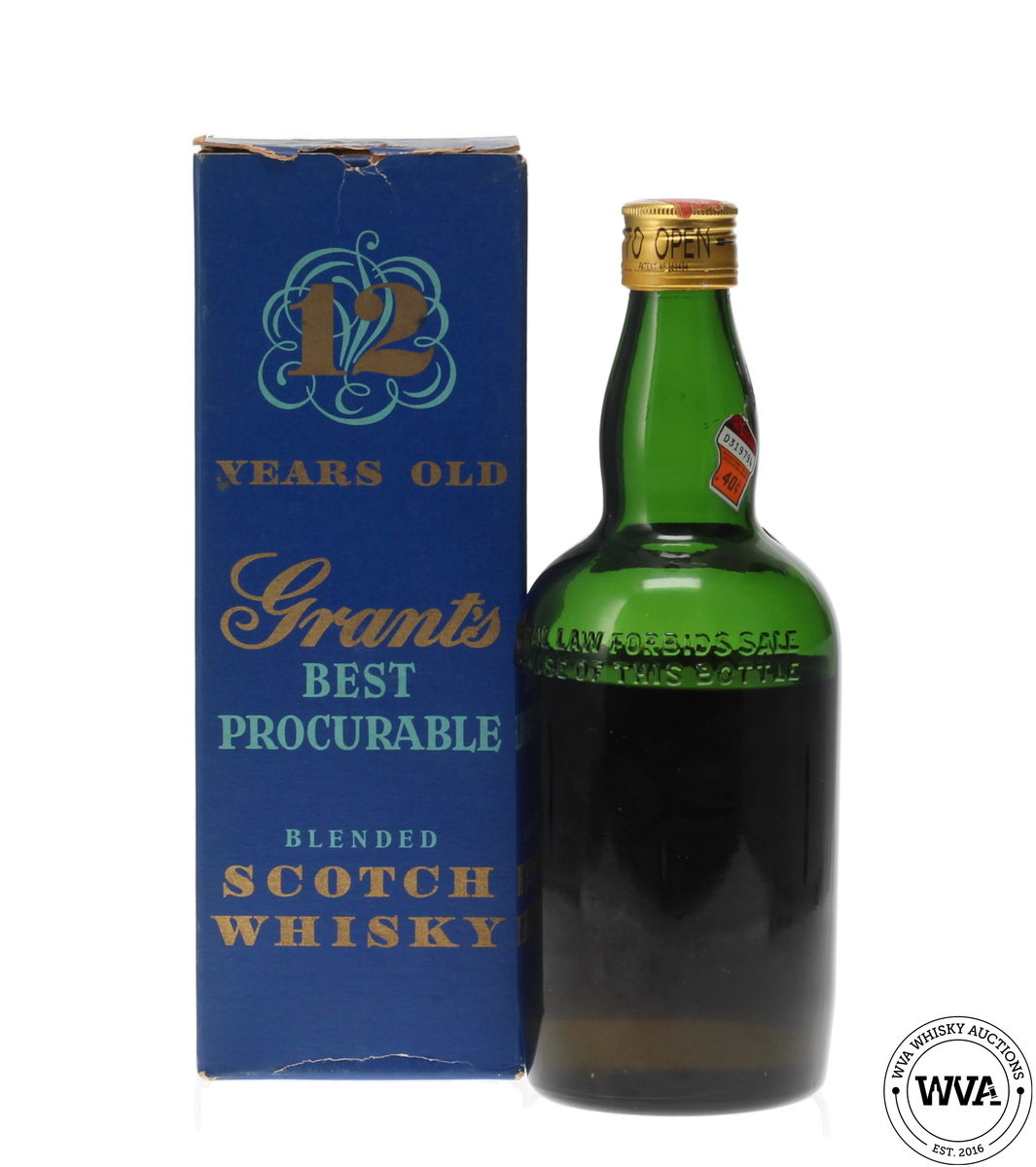 GRANTS 12 YEAR OLD BEST PROCURABLE 1940/1950'S