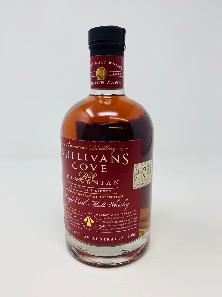 SULLIVANS COVE FRENCH OAK SINGLE CASK BOTTLE NUMBER 29 OF 35