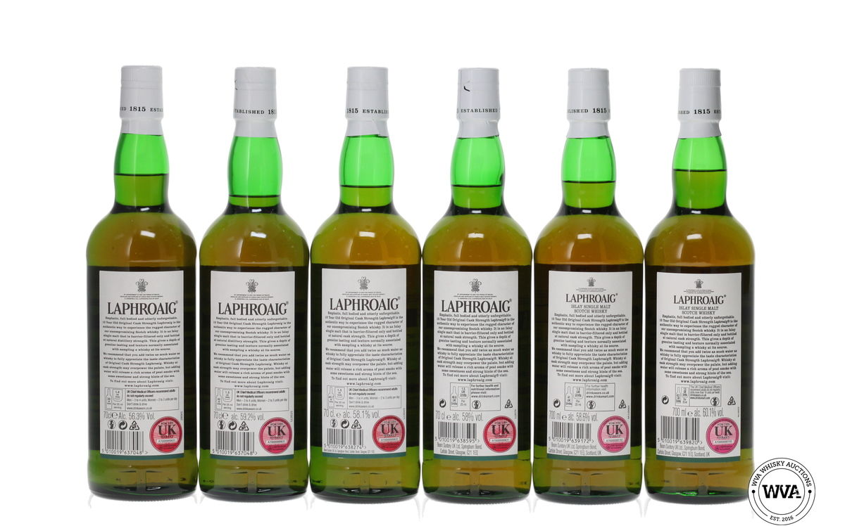 LAPHROAIG 10 YEAR OLD ORIGINAL CASK STRENGTH BATCH 007-012