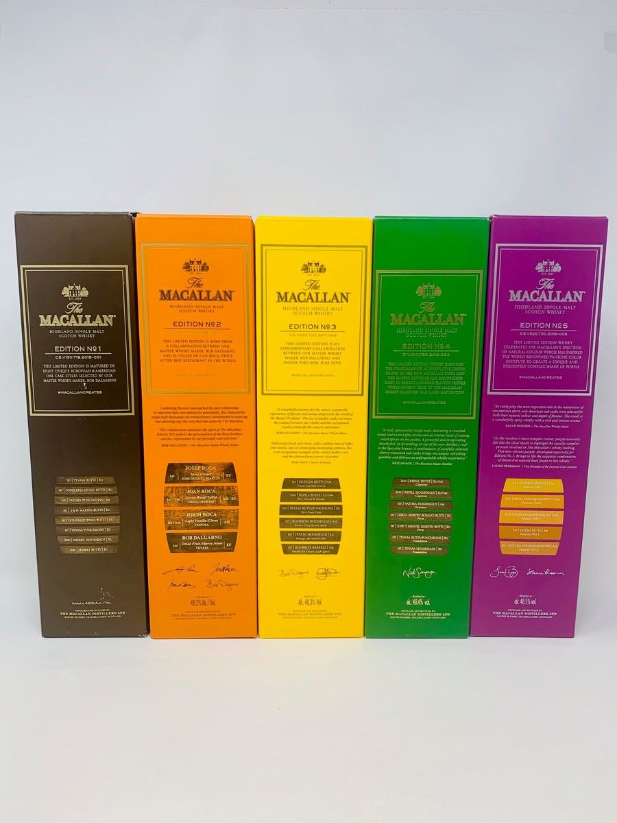 THE MACALLAN EDITIONS SET 1,2,3,4 & 5