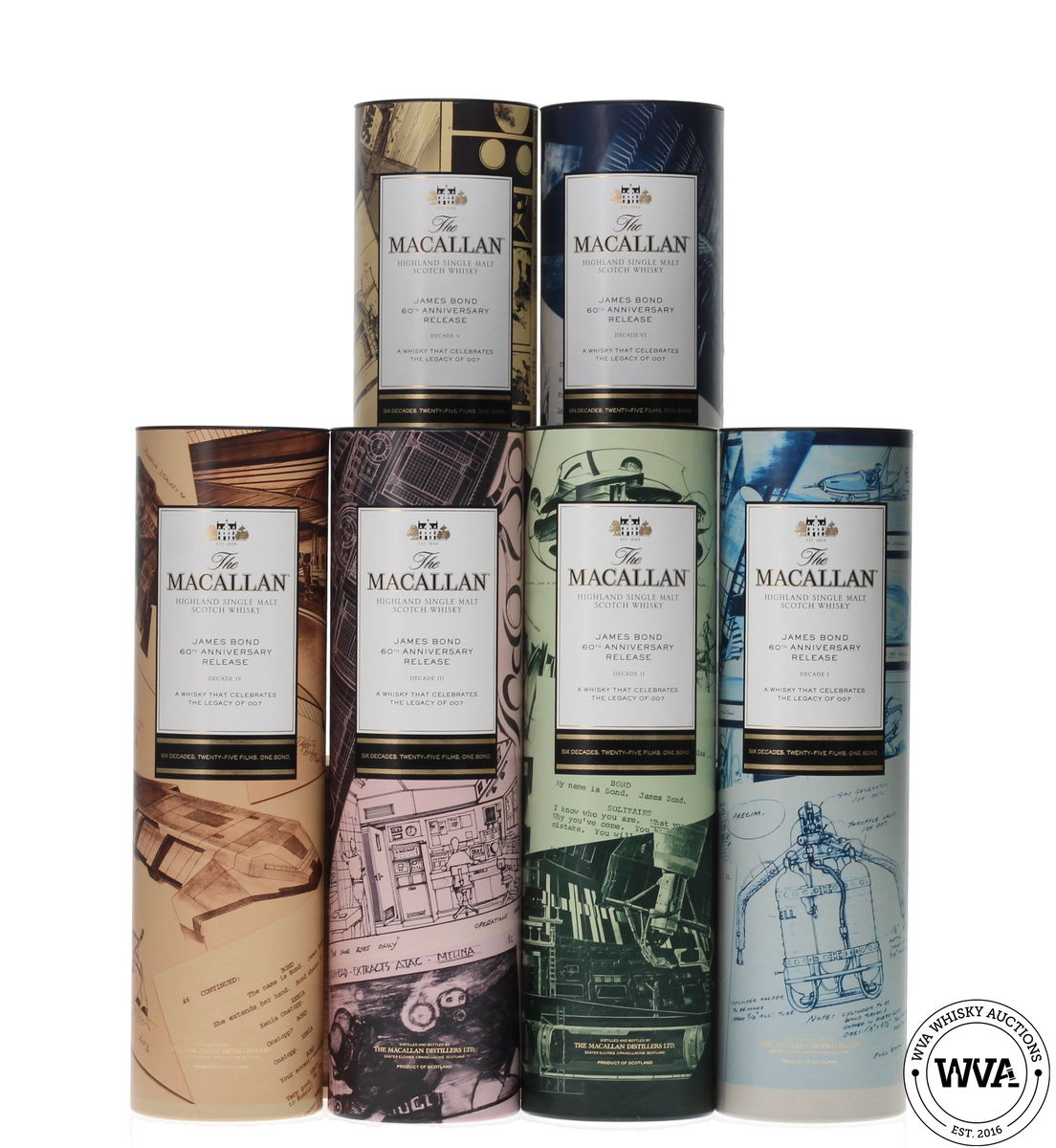 MACALLAN JAMES BOND 60TH ANNIVERSARY - DECADES I - VI 