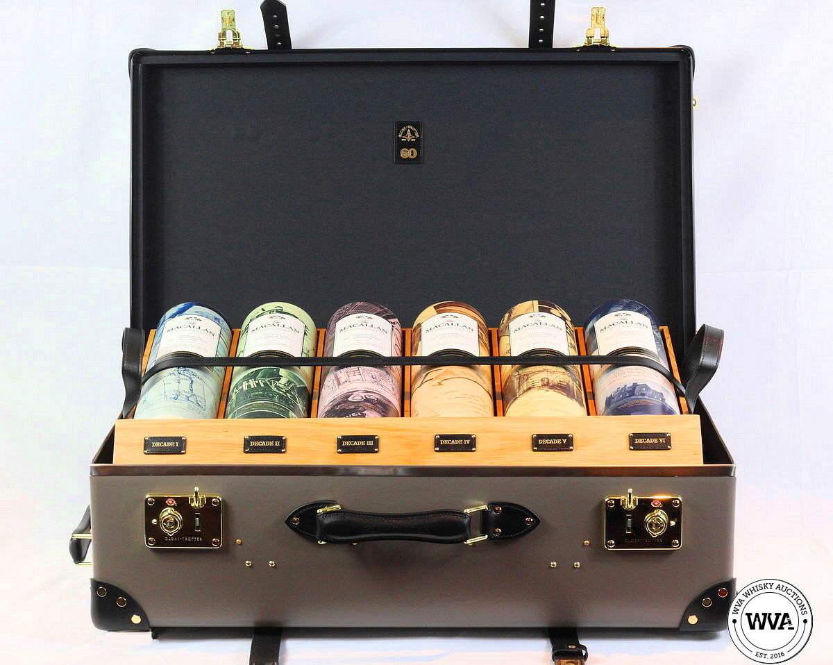 MACALLAN JAMES BOND  - DECADE I-VI & GLOBE TROTTER CASE WITH PRINTS