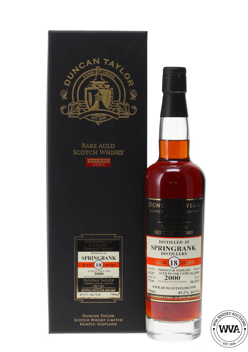 SPRINGBANK 18 YEAR OLD 2000 #63129 - DUNCAN TAYLOR RARE AULD