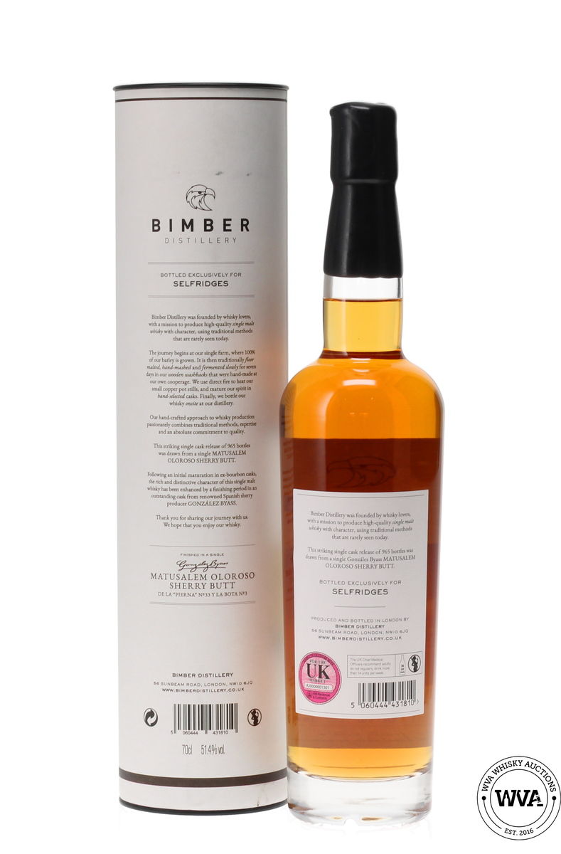 BIMBER - OLOROSO SHERRY BUTT SELFRIDGES EXCLUSIVE
