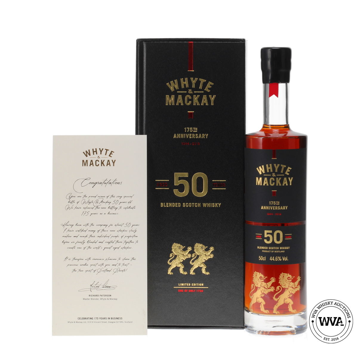 WHYTE & MACKAY 50 YEAR OLD 175TH ANNIVERSARY 