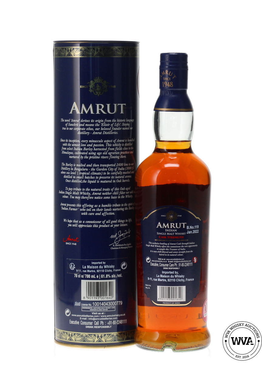 AMRUT INDIAN SINGLE MALT WHISKY - CASK STRENGTH