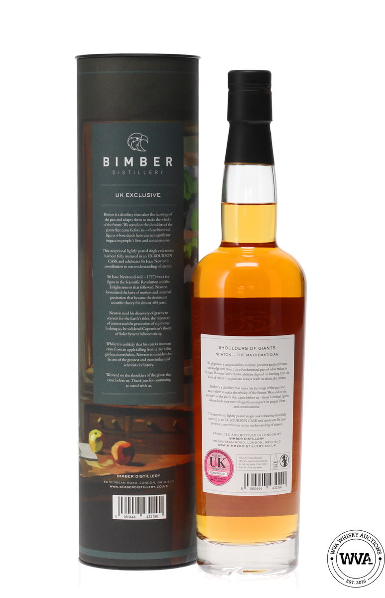 BIMBER SINGLE CASK #467 SHOULDERS OF GIANTS - NEWTON - THE MATHEMATICIAN
