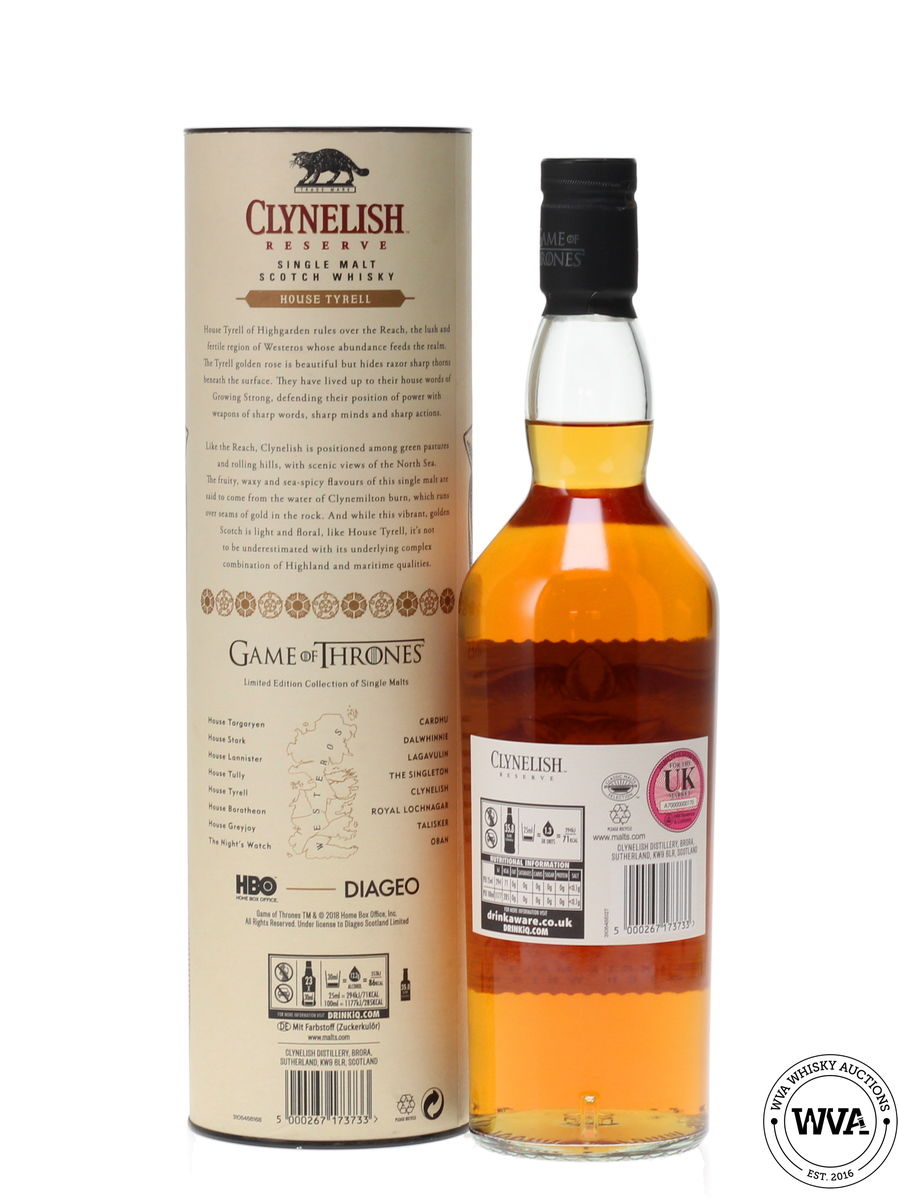 CLYNELISH GAME OF THRONES HOUSE TYRELL