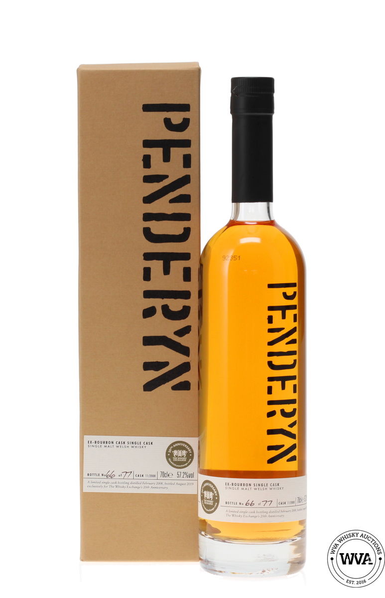 PENDERYN EX BOURBON SINGLE CASK #11/2008 - WHISKY EXCHANGE 20TH ANNIVERSARY