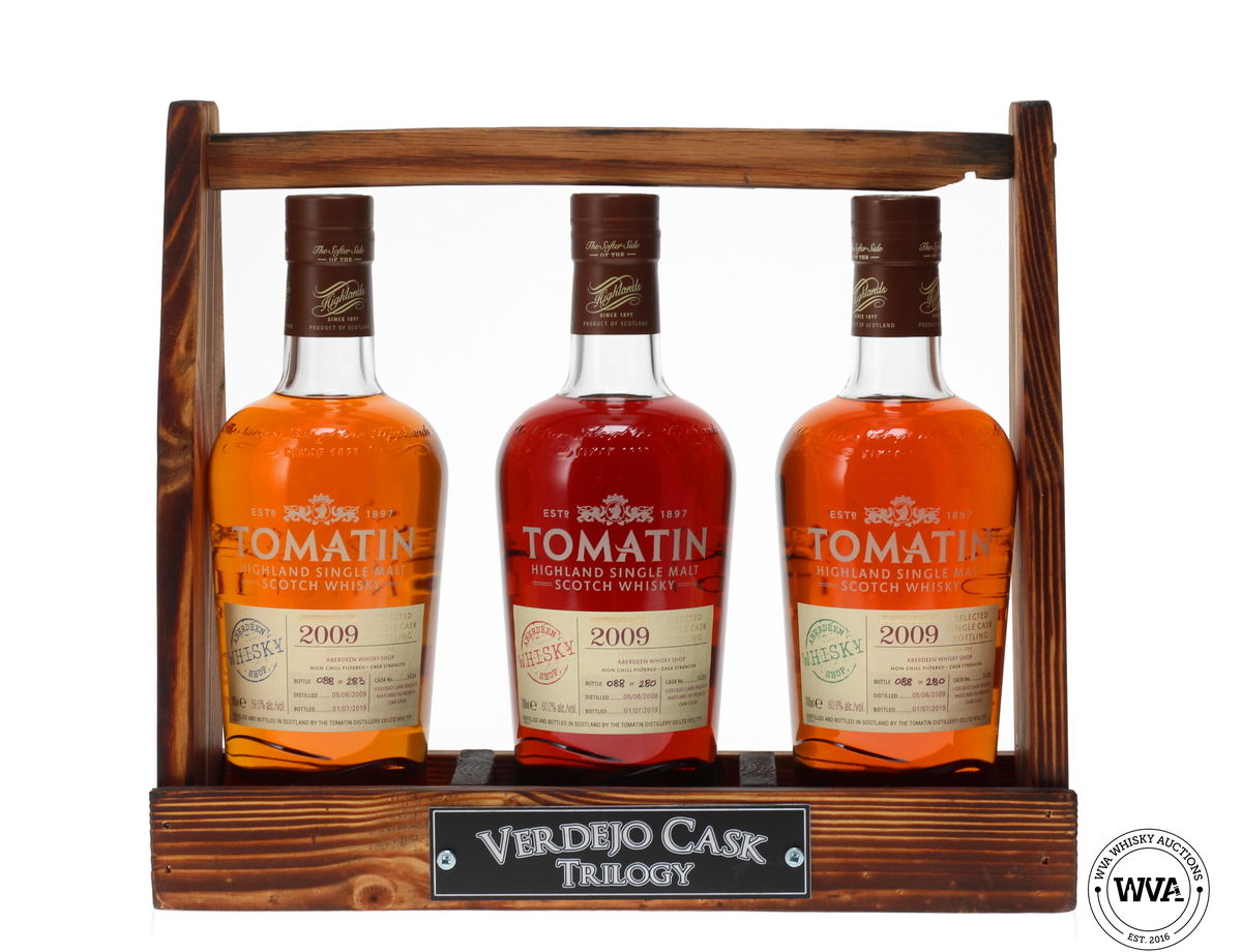TOMATIN 2009 VERDEJO CASK TRILOGY TANTALUS - ABERDEEN WHISKY SHOP 3X70CL