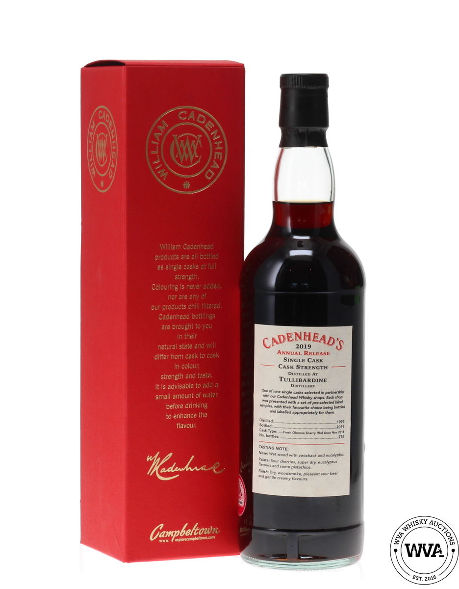 TULLIBARDINE 26 YEAR OLD 1993 CADENHEADS WHISKY SHOP - VIENNA