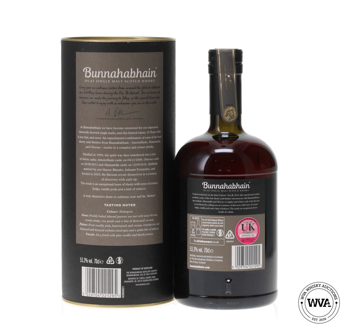 BUNNAHABHAIN 23 YEAR OLD - TRIPLE SHERRY WOOD FEIS ILE 2024 