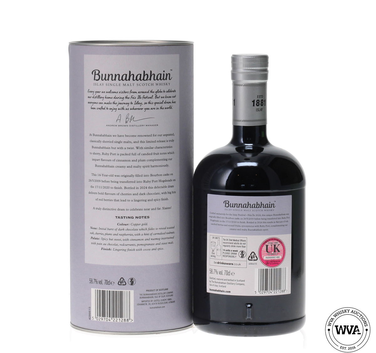 BUNNAHABHAIN RUBY PORT CASK FINISH FEIS ILE 2024 