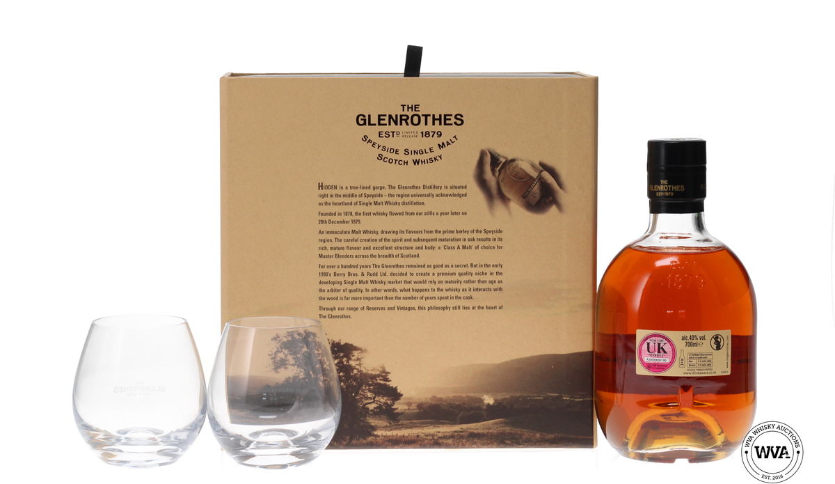 GLENROTHES SHERRY CASK RESERVE AND GLASSES