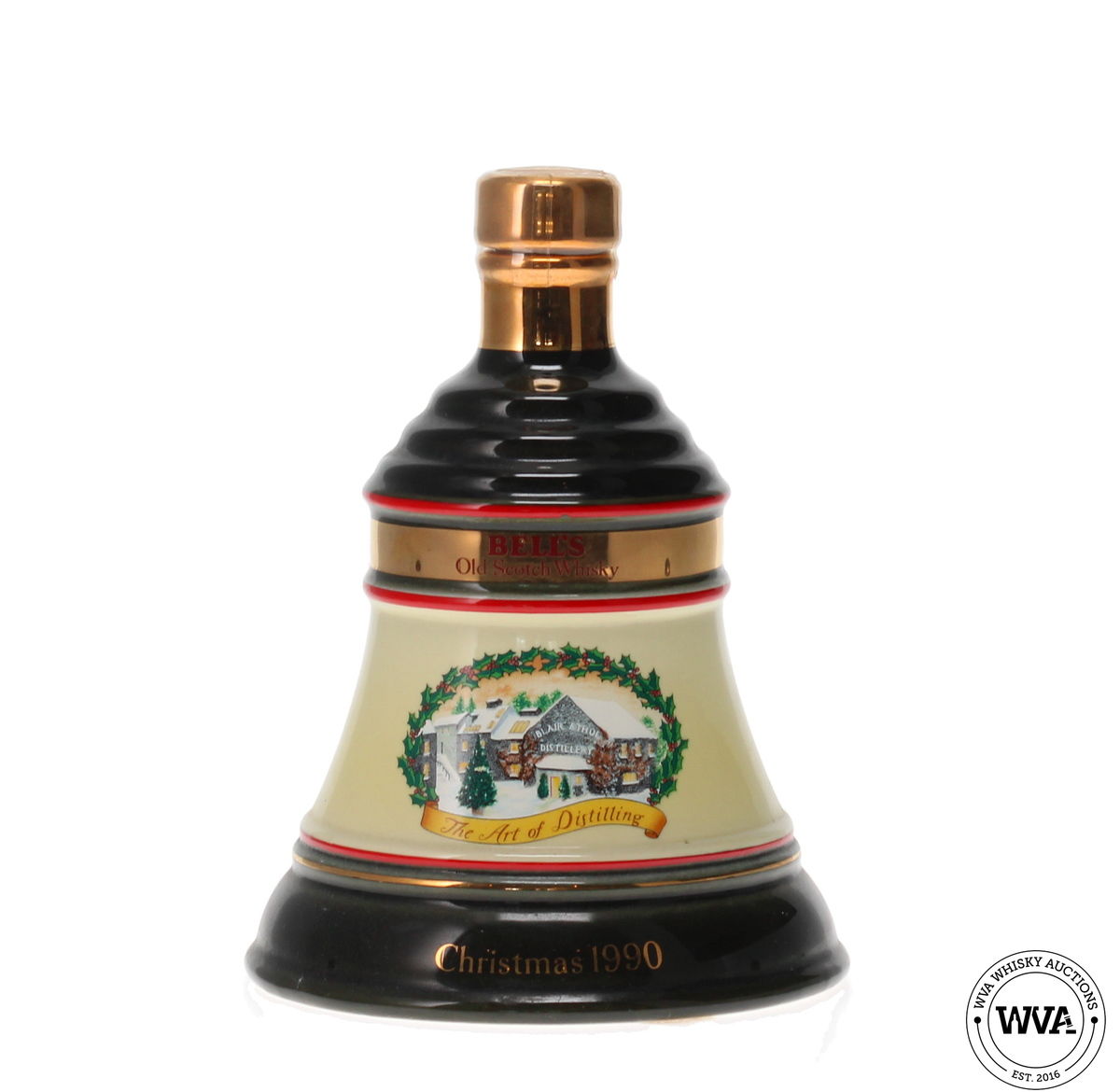 BELLS WADE DECANTER CHRISTMAS 1990 