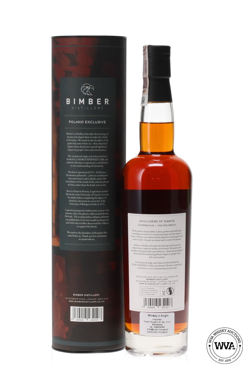 BIMBER SINGLE CASK #241/18 SHOULDERS OF GIANTS - COPERNICUS THE POLYMATH - POLAND EXCLUSIVE