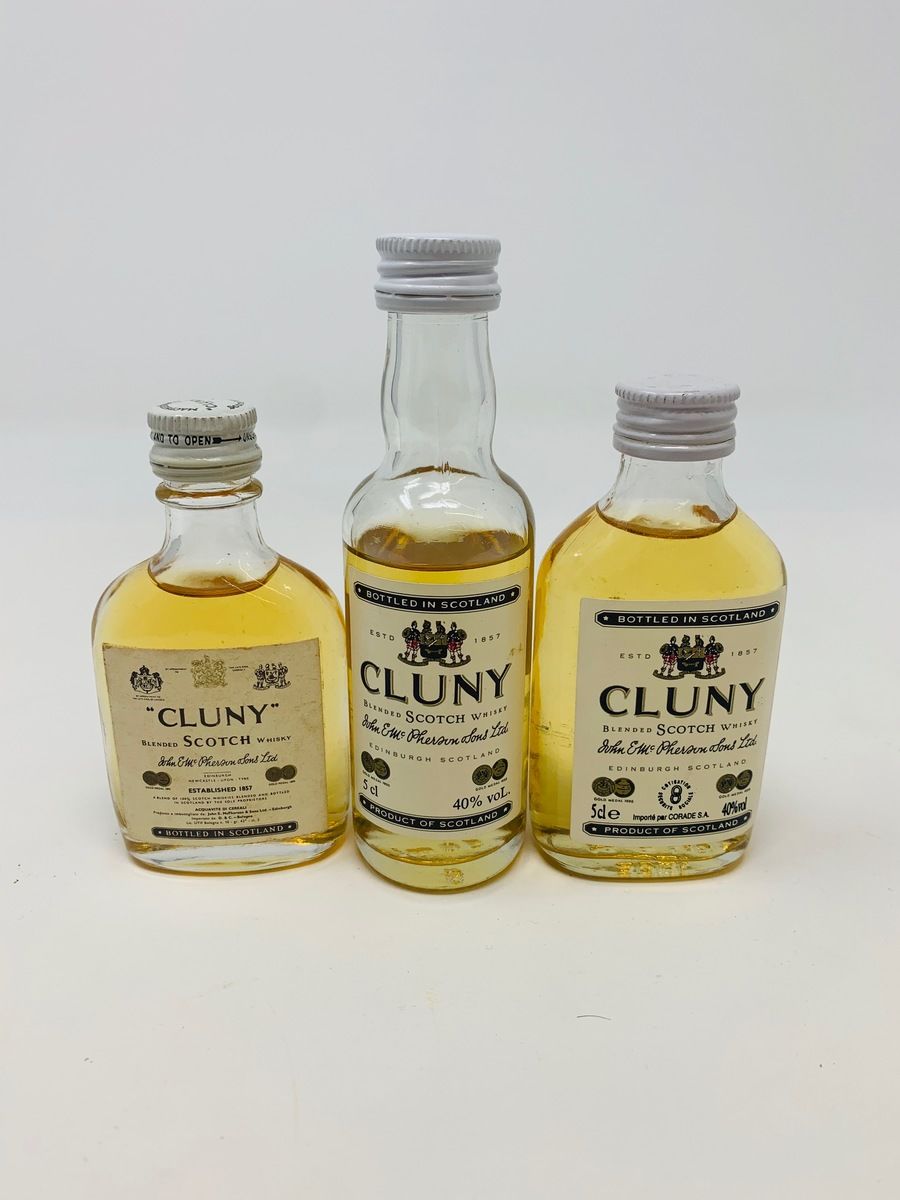 3 X CLUNY WHISKY MINIATURES 