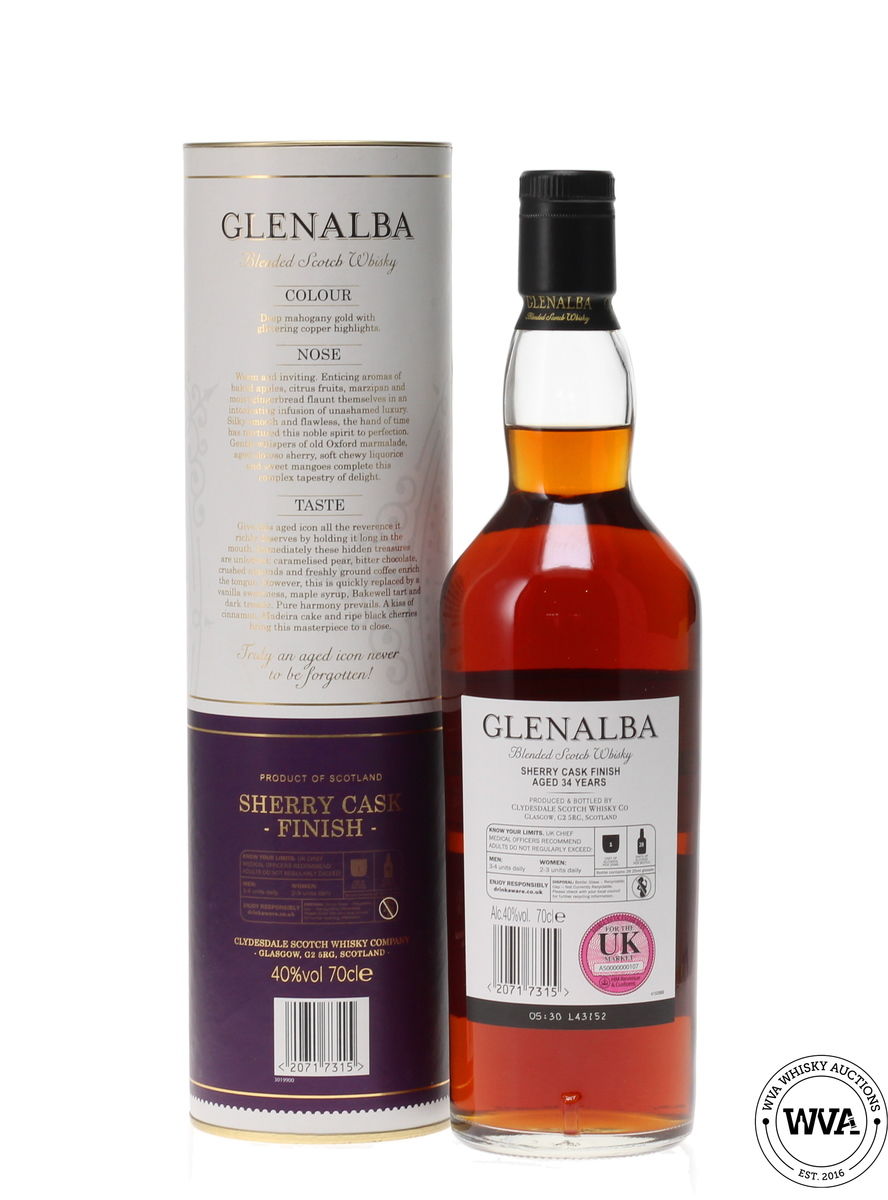 GLENALBA 34 YEAR OLD SHERRY CASK FINISH