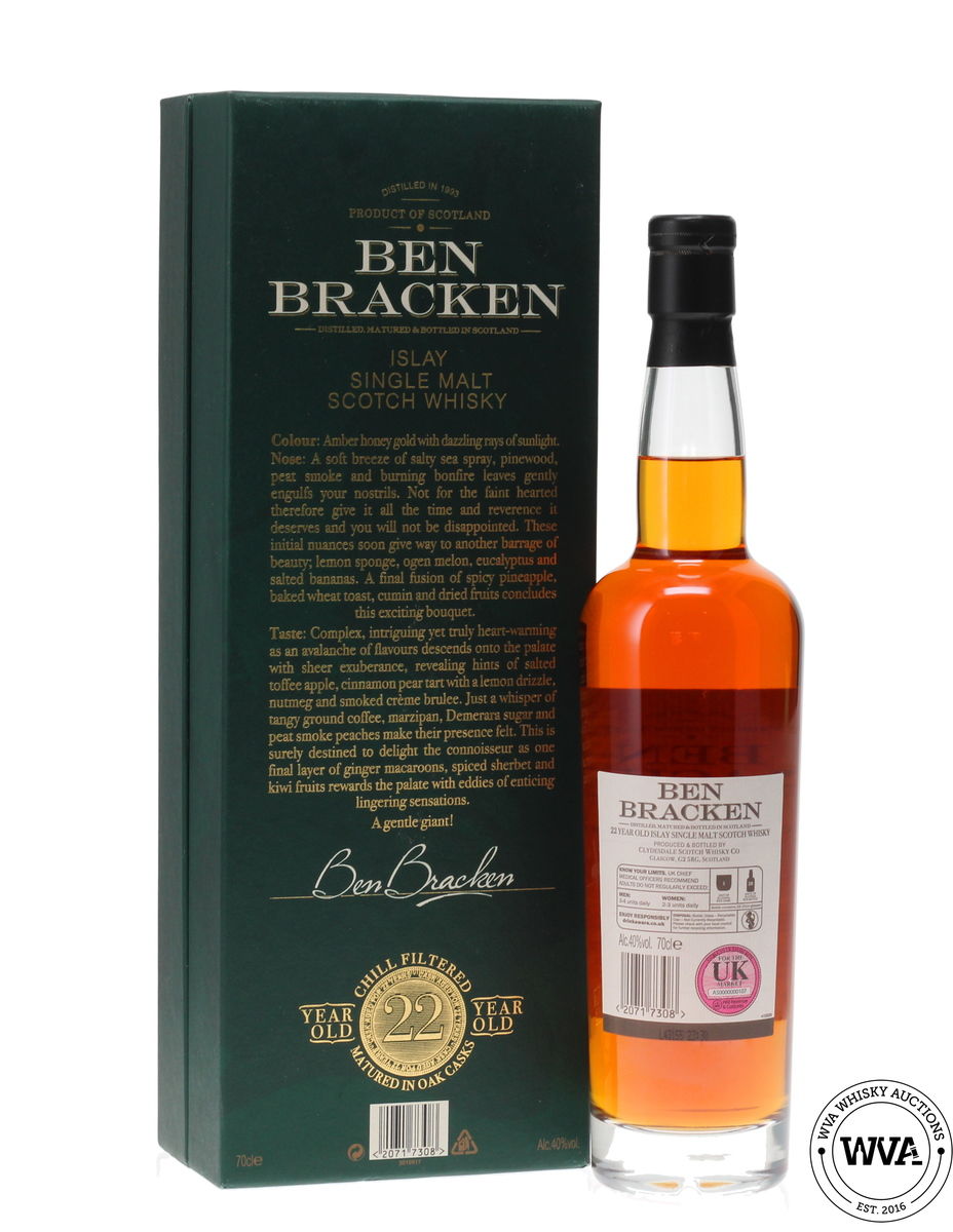 BEN BRACKEN 22 YEAR OLD - ISLAY SINGLE MALT SCOTCH WHISKY