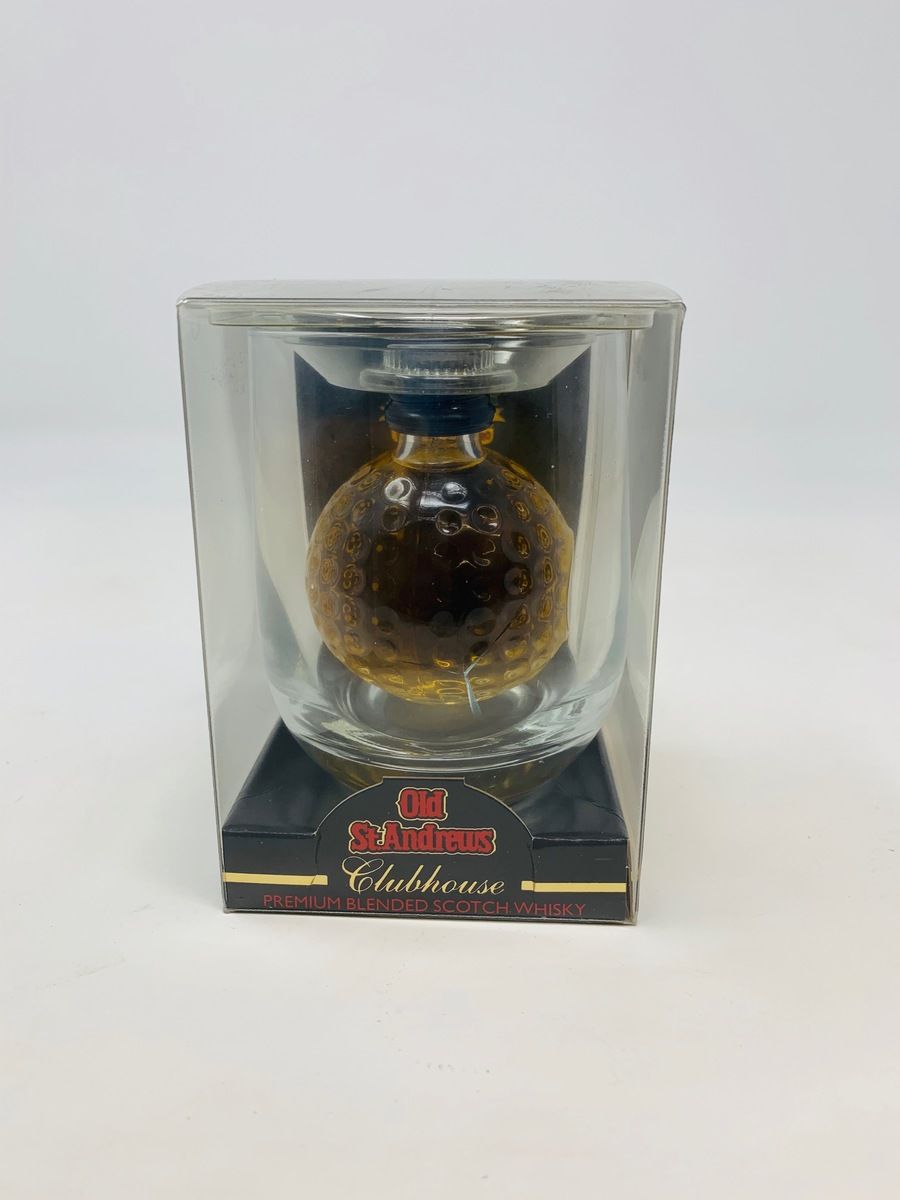 OLD ST ANDREWS CLUBHOUSE WHISKY MINIATURE AND GLASS