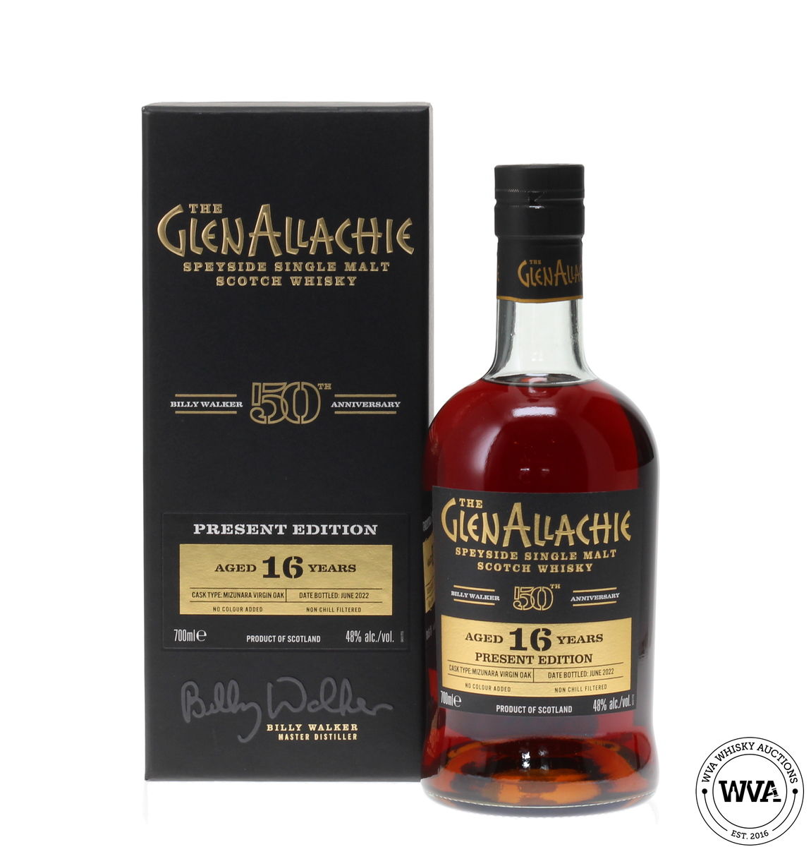 GLENALLACHIE 16 YEAR OLD PRESENT EDITION BILLY WALKER 50TH ANNIVERSARY  