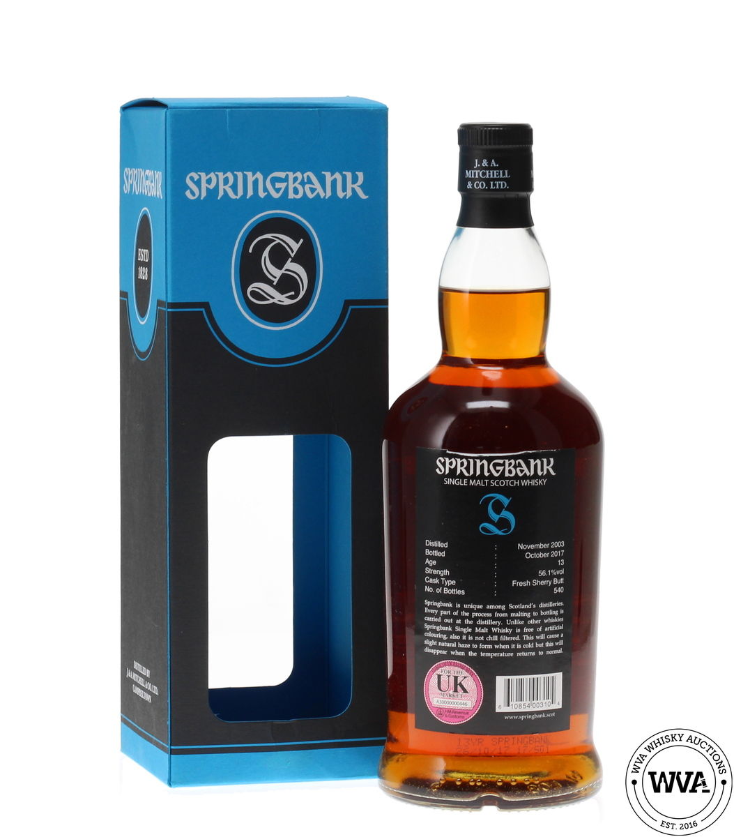 SPRINGBANK 13 YEAR OLD 2003 - SINGLE CASK UK EXCLUSIVE