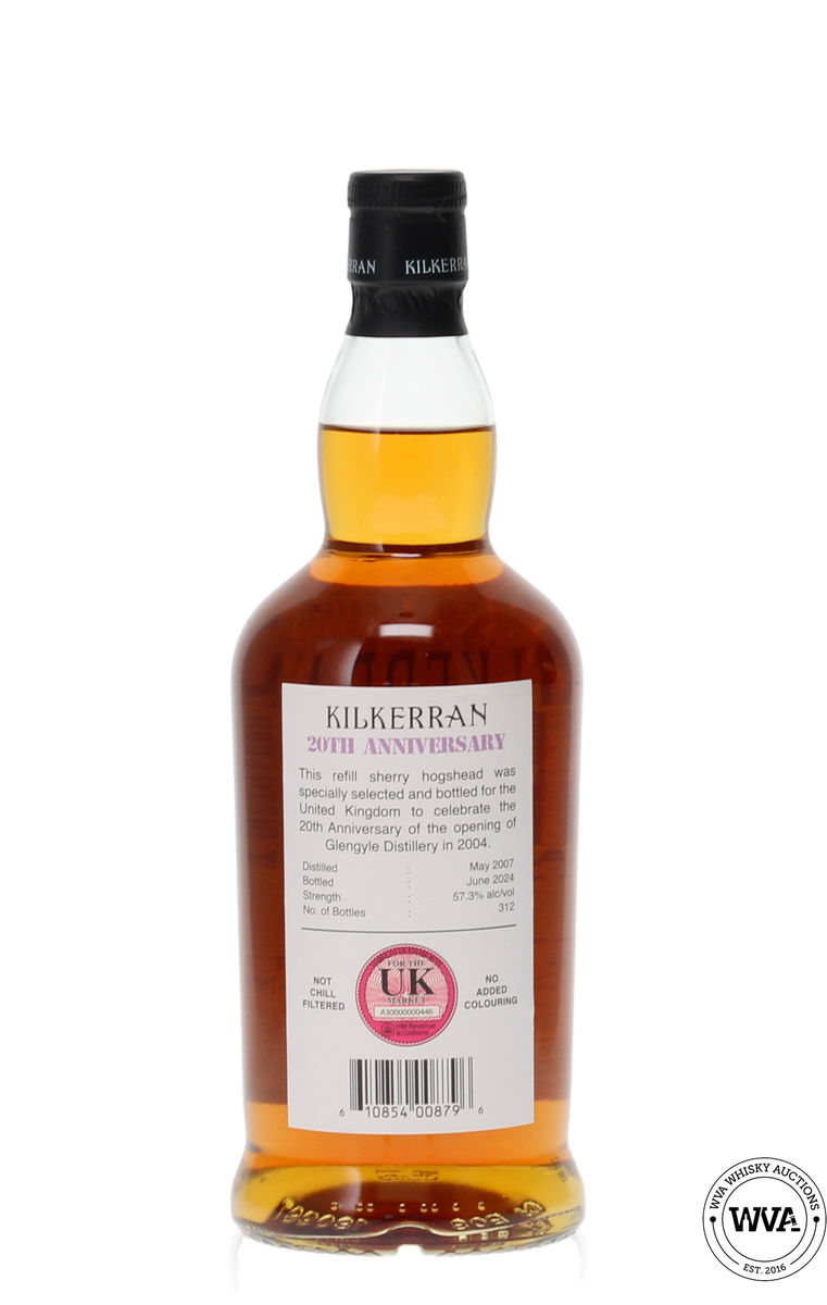 KILKERRAN 17 YEAR OLD 2007 SINGLE CASK - 20TH ANNIVERSARY