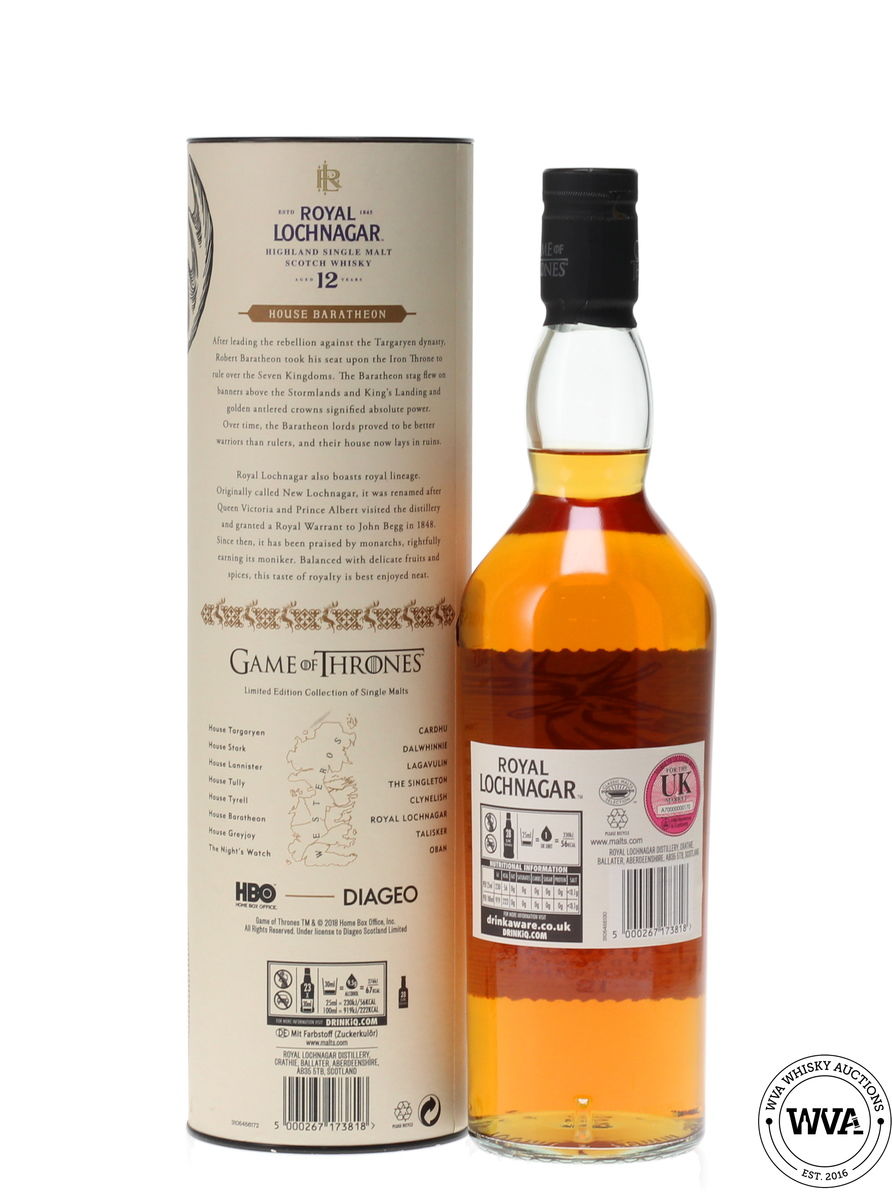 ROYAL LOCHNAGAR GoT HOUSE BARATHEON 12 YEAR OLD 