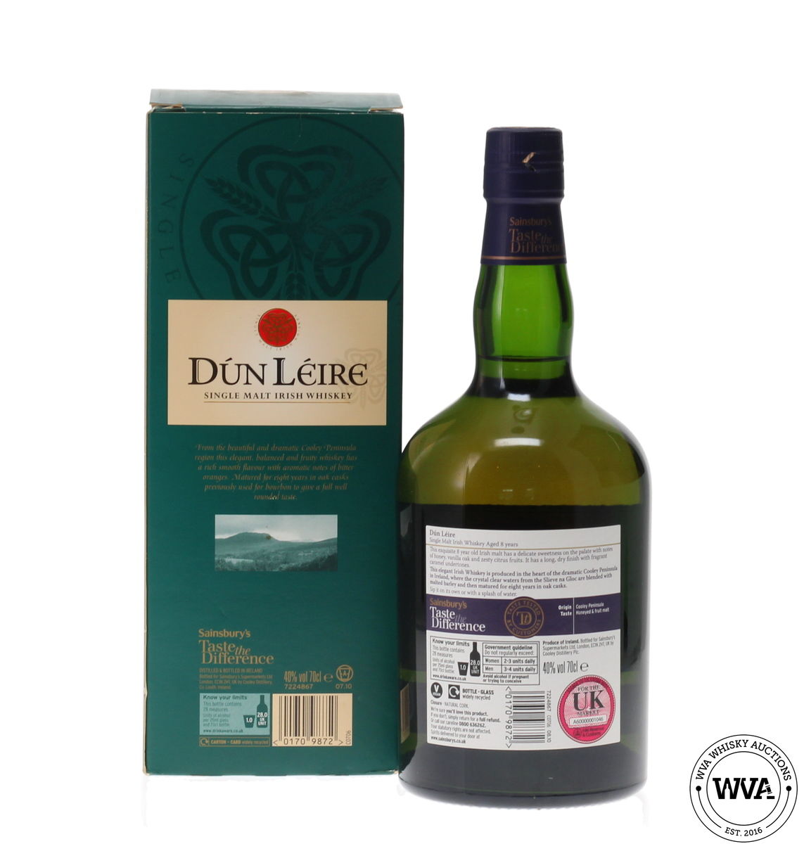 DUN LEIRE 8 YEAR OLD IRISH WHISKEY