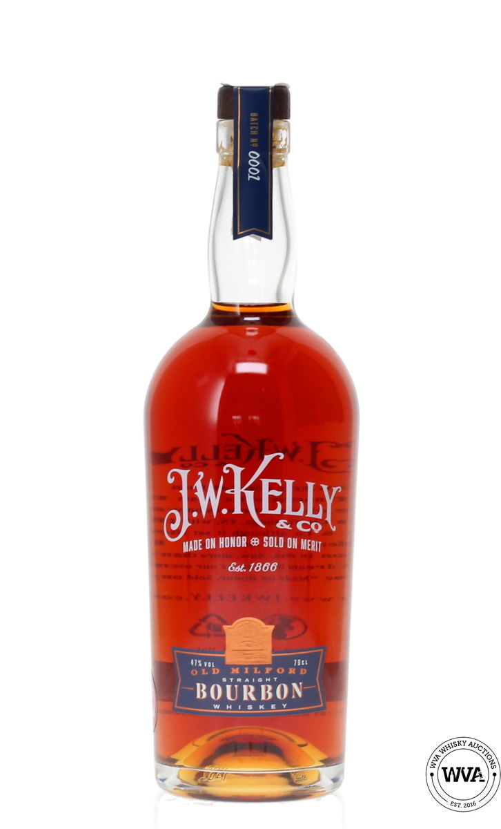 J.W.KELLY & CO OLD MILFORD STRAIGHT BOURBON WHISKEY