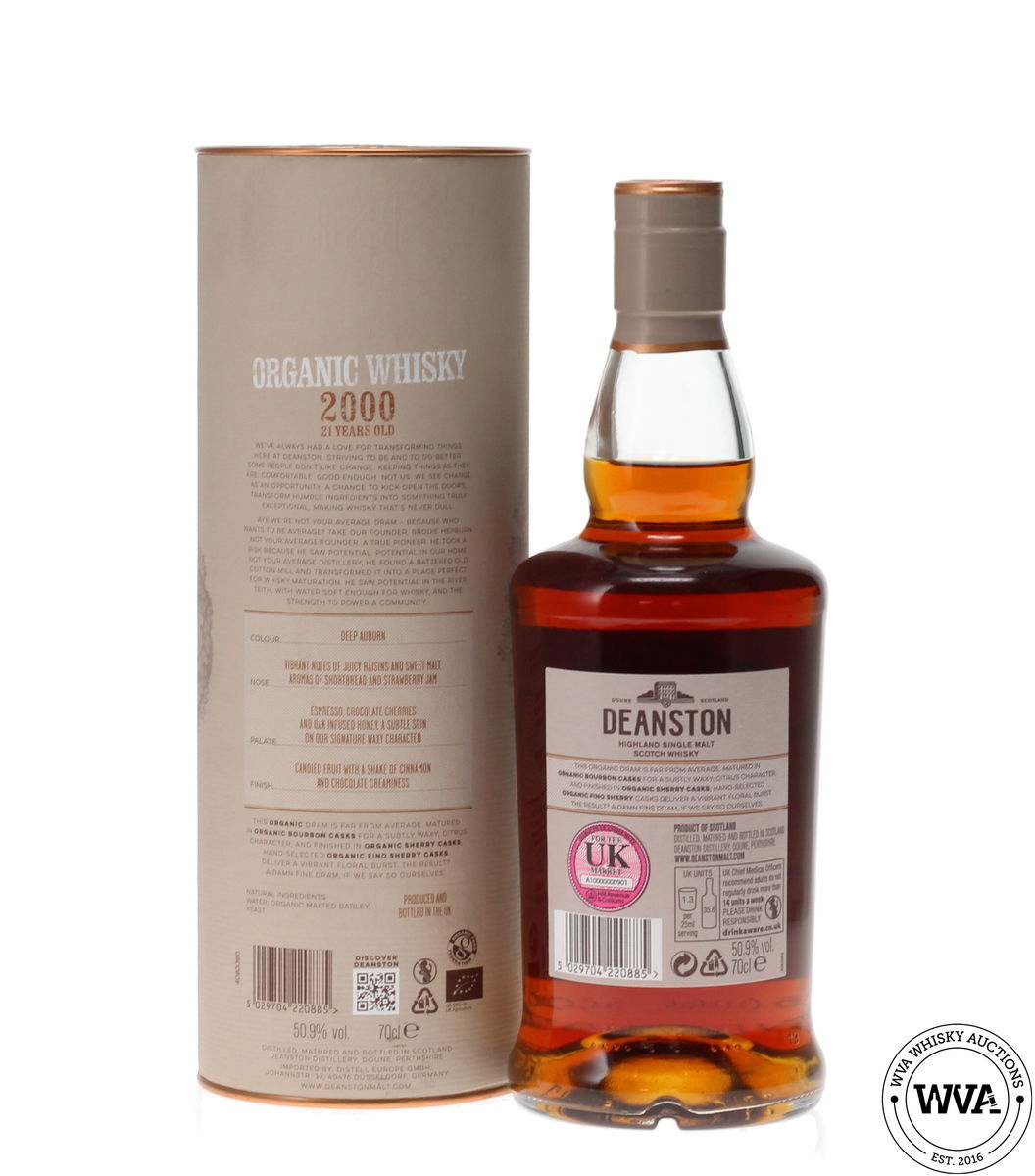 DEANSTON 21 YEAR OLD 2000 ORGANIC WHISKY