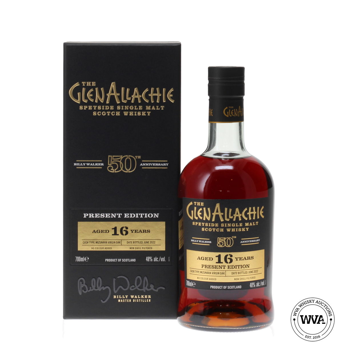 GLENALLACHIE 16 YEAR OLD PRESENT EDITION BILLY WALKER 50TH ANNIVERSARY  