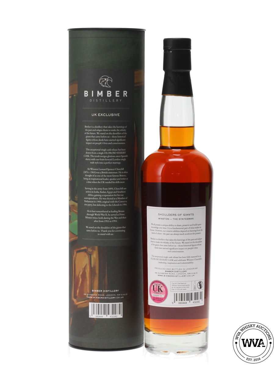BIMBER SINGLE CASK #473 SHOULDERS OF GIANTS - WINSTON THE STATESMAN - UK EXCLUSIVE